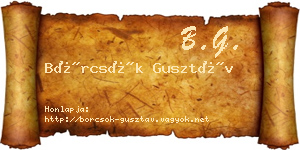 Börcsök Gusztáv névjegykártya